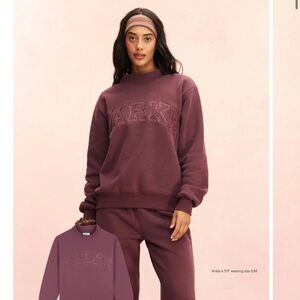 Parke Tonal Collection Eggplant Mockneck Varsity Sweatshirt LXL